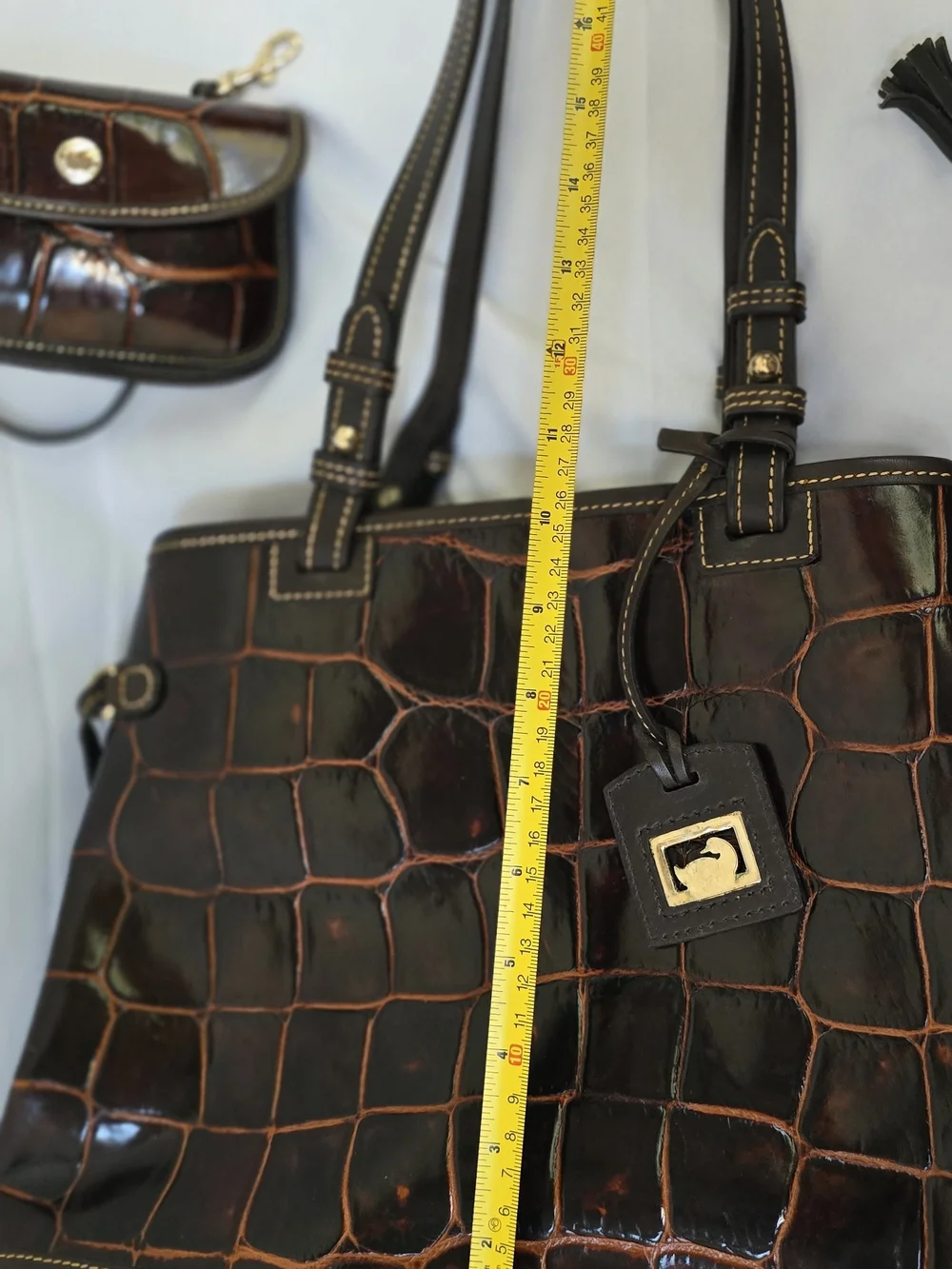 Dooney & Bourke Dillen Croco Embossed Leather Tote 3-Piece Set